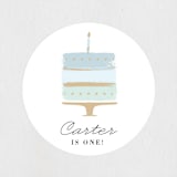 "Brushed Cake" - Children's Birthday Party Stickers in Sky by Oma N. Ramkhelawan - In Use