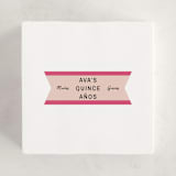 "Ribbon Stripes" - Children's Birthday Party Stickers in Hot Pink by Ani Somi - In Use