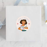 "Magical fiesta" - Children's Birthday Party Stickers in Vanilla by Sabrin Deirani - Front