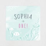 "Under The Sea" - Children's Birthday Party Stickers in Pond by Karidy Walker - Front