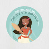 "Disney's Moana Make Way, Make Way" - Children's Birthday Party Stickers in Shell by Itsy Belle Studio - In Use