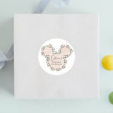 "Disney's Minnie wildflower" - Children's Birthday Party Stickers in Clementine by Susan Zinader - Front