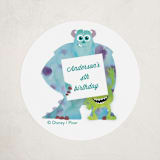 "Disney and Pixar's Monster's Inc Party" - Children's Birthday Party Stickers in Marshmallow by Holly Whitcomb - Front