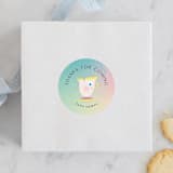 "Belle from Disney's Beauty And The Beast" - Children's Birthday Party Stickers in Teal by Lori Wemple - Front
