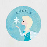 "Disney Elsa's Snowflakes" - Children's Birthday Party Stickers in Frost by Holly Whitcomb - In Use