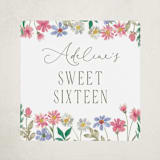 "Bow garden" - Children's Birthday Party Stickers in Coral by Yaling Hou Suzuki - Front