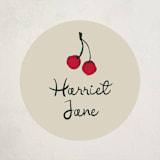 "Cherries" - Children's Birthday Party Stickers in Tomato by Kelly Watkins - Front