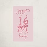"Sixteen Bow Candles" - Children's Birthday Party Stickers in Cherry by Tamara Hilje - Front