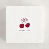 "Cherry Sundae" - Children's Birthday Party Stickers in Meringue by Inkblot Design - In Use