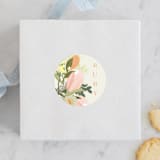 "Shimmering Floral One" - Children's Birthday Party Stickers in Sherbert by Grace Kreinbrink - Front