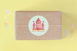 "Storybook" - Children's Birthday Party Stickers in Bubblegum by Erica Krystek - Front