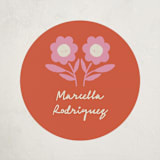 "Stamped Floral" - Children's Birthday Party Stickers in Strawberry by Kelly Watkins - Front