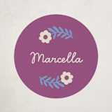 "Wavy Floral Frame" - Children's Birthday Party Stickers in Orchid by Kelly Watkins - Front