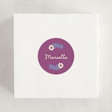 "Wavy Floral Frame" - Children's Birthday Party Stickers in Orchid by Kelly Watkins - In Use