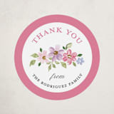 "Flores" - Children's Birthday Party Stickers in Peony by Sarah Knight - Front