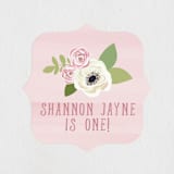 "Sophisticated One" - Children's Birthday Party Stickers in Cherry Blossom by Paula Pecevich - Front