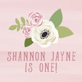 "Sophisticated One" - Children's Birthday Party Stickers in Cherry Blossom by Paula Pecevich - In Use