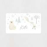 "Arctic friends" - Children's Birthday Party Stickers in Seafoam by Jennifer Wick - In Use