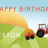 "Down on the Farm" - Children's Birthday Party Stickers in Field by Erin German - In Use