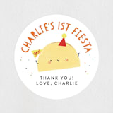 "1st Fiesta" - Children's Birthday Party Stickers in Spicy by Itsy Belle Studio - Front