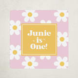 "Daisys" - Children's Birthday Party Stickers in Daisy by Little Print Design - Front