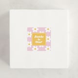 "Daisys" - Children's Birthday Party Stickers in Daisy by Little Print Design - In Use