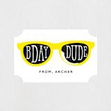 "Birthday Shades" - Children's Birthday Party Stickers in Sunshine by Baumbirdy - Front