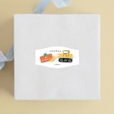 "Build it Birthday" - Children's Birthday Party Stickers in Citrine by Shiny Penny Studio - Front