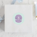 "Disney's Little Mermaid Shellebrate!" - Children's Birthday Party Stickers in Lilac by Itsy Belle Studio - Front