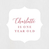 "Big Script" - Children's Birthday Party Stickers in Blush by Genna Blackburn - Front