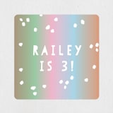 "Scoop" - Children's Birthday Party Stickers in Strawberry by Kanika Mathur - Front