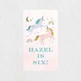 "magical unicorns" - Children's Birthday Party Stickers in Cotton Candy by Karidy Walker - In Use