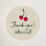 "Cherries" - Children's Birthday Party Stickers in Tomato by Kelly Watkins - Front