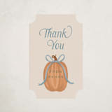"Pumpkins + Bows" - Children's Birthday Party Stickers in Cornflower by Laura Hankins - Front
