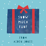 "snow much fun" - Children's Birthday Party Stickers in Navy by Kanika Mathur - In Use