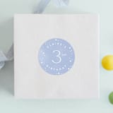 "In the Clouds" - Children's Birthday Party Stickers in Marshmallow by Robert and Stella - Front