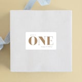 "i am one" - Children's Birthday Party Stickers in Goldenrod by Phrosné Barwood - Front