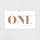 "i am one" - Children's Birthday Party Stickers in Goldenrod by Phrosné Barwood - In Use