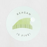 "Frosty" - Children's Birthday Party Stickers in Lime by Brianne Larsen - Front