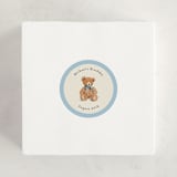 "Antique Teddy Bear" - Children's Birthday Party Stickers in Frost by Becky Nimoy - In Use