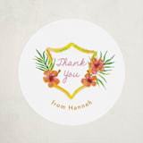 "Beach Club" - Children's Birthday Party Stickers in Lemon by Claudia Orengo - Front