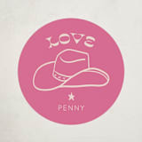 "cowgirl birthday" - Children's Birthday Party Stickers in Peony by Rachel Cassel - Front
