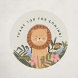 "Jungle Animals" - Children's Birthday Party Stickers in Moss by Joanna Griffin - Front