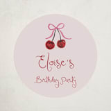 "vintage birthday cake" - Children's Birthday Party Stickers in Blush by Cass Loh - Front
