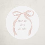 "Fframed Bow" - Children's Birthday Party Stickers in Blush by Baumbirdy - Front