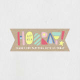 "Colorblock" - Children's Birthday Party Stickers in Kraft by Laura Hankins - Front