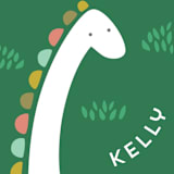 "Dinotastic" - Children's Birthday Party Stickers in Palm by Laura Hankins - In Use