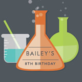 "Mad Scientist" - Children's Birthday Party Stickers in Cobblestone by Bethany Anderson - In Use