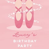 "Let's Plie" - Children's Birthday Party Stickers in Bubblegum by Jen Banks - In Use