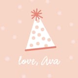 "Pizza Party Hat" - Children's Birthday Party Stickers in Coral by Lauren Chism - In Use